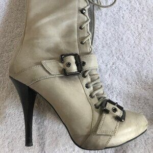 Heeled Classy Guess Lace-up Victorian Buckle Boots